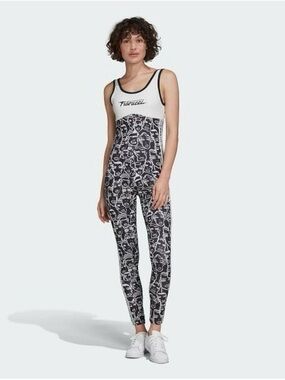adidas Black & White Graphic Sleeveless Jumpsuit